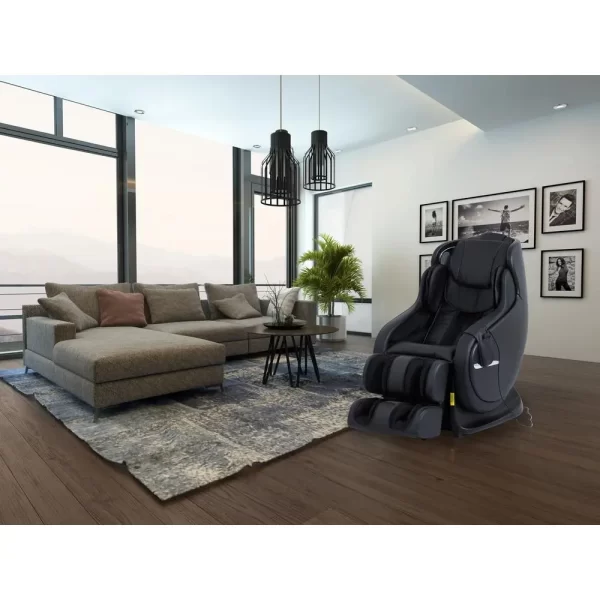 Black Leather Premium Massage Chair/ Bluetooth Speaker - Image 4