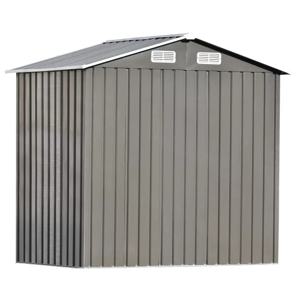 Patio 6ft x4ft Bike Shed Garden Shed, Metal Storage Shed with Adjustable Shelf and Lockable Door, Tool Cabinet with Vents and Foundation for Backyard, Lawn, Garden, Gray - Image 13