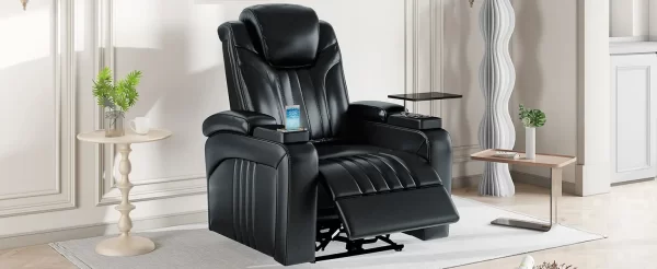 Power Home Theater Leather Recliner - Image 26