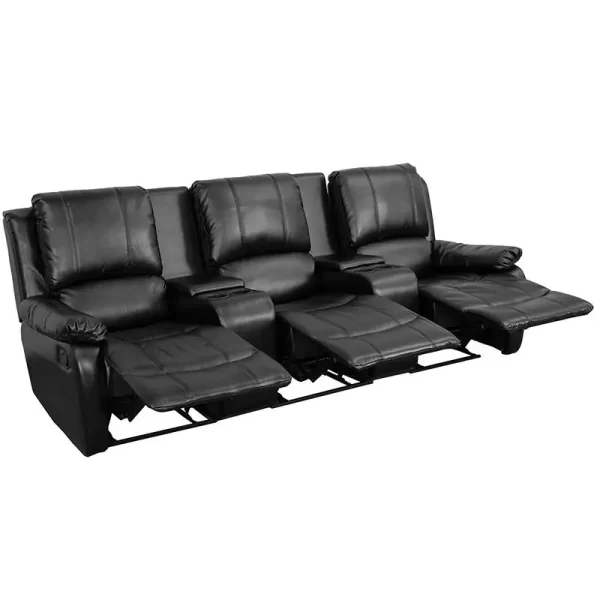 3-Seat Theater Recliner - Black Theater.