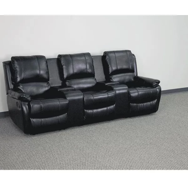 3-Seat Theater Recliner - Black Theater. - Image 3