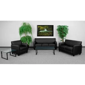 Diplomat Reception Set in Black Leather