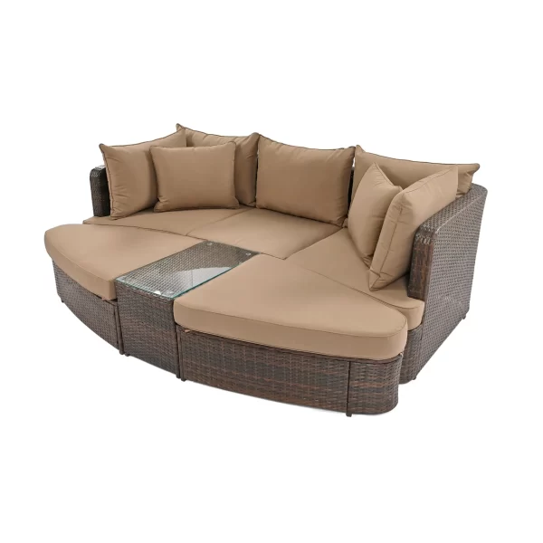 6-Piece Patio Round Sofa Set - Image 9