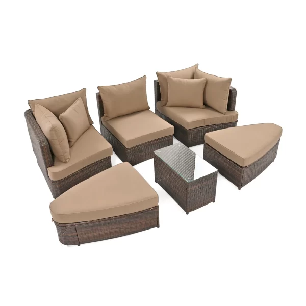 6-Piece Patio Round Sofa Set - Image 10