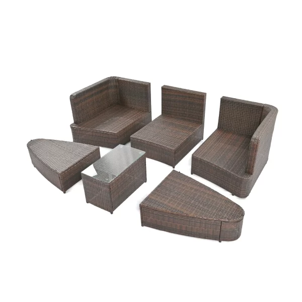 6-Piece Patio Round Sofa Set - Image 11