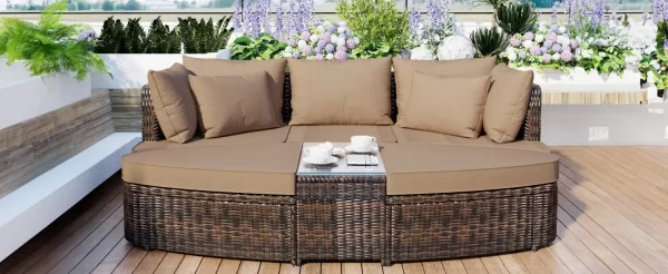 6-Piece Patio Round Sofa Set - Image 25