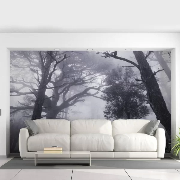 Misty Forest Wall Mural, Large Tree View Landscape Wall Decal, Scenic Nature Wallpaper - Image 10